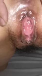 高潮后的老婆，一张一缩的